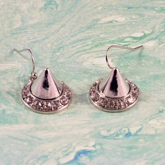 Silver Cone Earrings - Picture 2 of 8